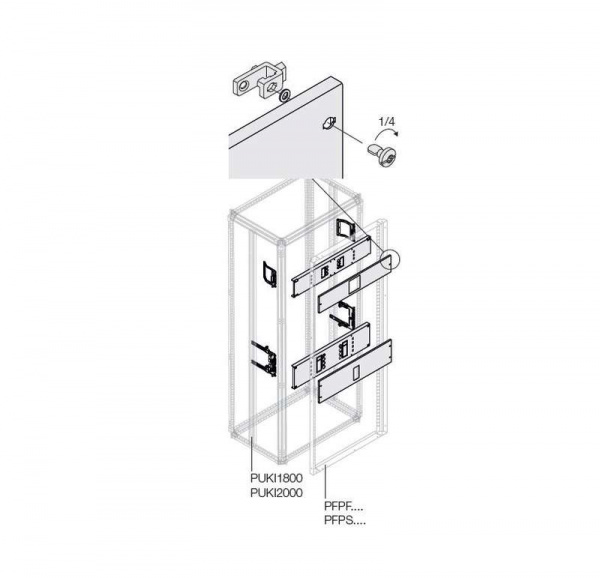 купить Комплект T5 3P PLUG поворот. рук. 400А W=800мм ABB 1STQ007871A0000