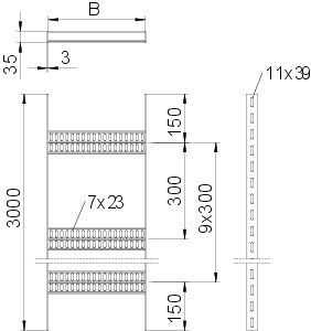 купить Лоток лестничный для судостроения 200х35 L3000 сталь 3мм SLZ L 200 FT OBO 7098006