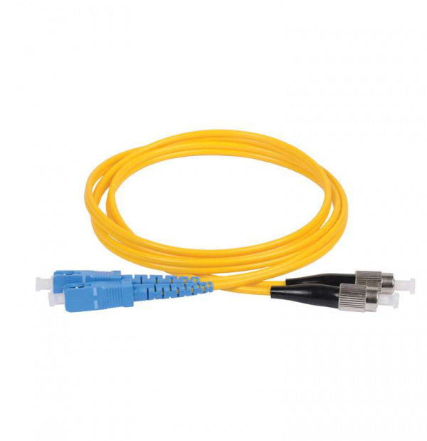 купить Патч-корд оптический коммутационный переходной для одномодового кабеля (SM); 9/125 (OS2); SC/UPC-FC/UPC; двойного исполнения (Duplex); LSZH (дл.2м) ITK FPC09-SCU-FCU-C2L-2M