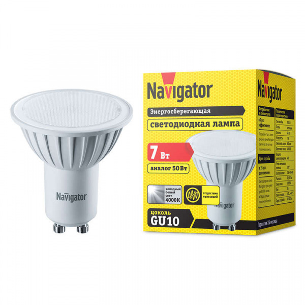 купить Лампа светодиодная 94 227 NLL-PAR16-7-230-4K-GU10 7Вт 4000К белый GU10 500лм 170-260В Navigator 94227