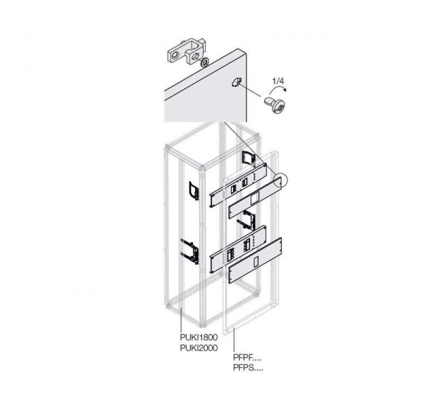 купить Комплект T5 3/4P FIX поворот. рук. 400/630А W800мм ABB 1STQ007872A0000