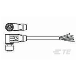 купить 2273095-4 TE Connectivity M12 Cable Assembly Single-Ended Female Right Angle / 10000 mm PUR Cable, 8 wire / Unshielded