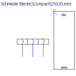 купить 29120 Schneider Electric trip unit - MA  100 A 3 poles 3d / NS100