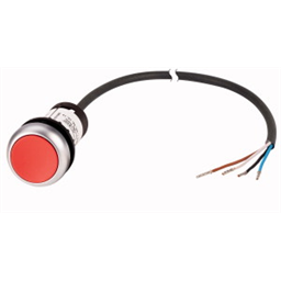 купить 185617 Eaton Pushbutton, classic, flat, tasted, 1 N/C, red, cable (black) with non-terminated end, 4 pole, 3.5 m
