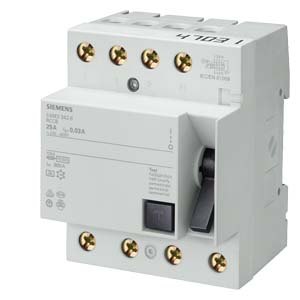 купить Выключатель дифференциального тока (УЗО) 4п 25А 30мА тип AC 5SM3 Siemens 5SM33426