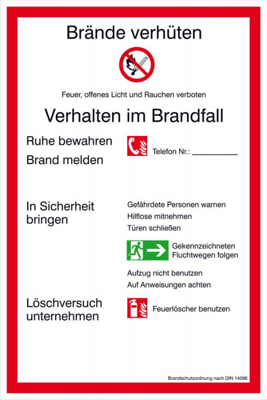 купить Aushang Brandschutzordnung Teil A  Kunststoff (B x