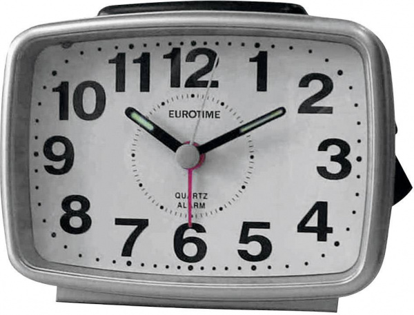 купить EUROTIME 22183-07 Quarz Wecker Silber Alarmzeiten