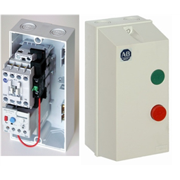 купить 109-C09KKNE1D-1 Allen-Bradley IEC Enclosed Non-Reversing Non-Combination Starter / Max Ie=9A, 3-Phase / With START (Green) and STOP (Raised Red) Push Buttons