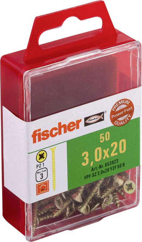 купить Fischer  653923 Senkkopfschrauben 3 mm 20 mm Kreuz