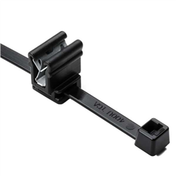 купить 156-00539 HellermannTyton Cable Tie and Edge Clip, 8.0" Long, EC4A, Panel Thickness .04"–.12", 50lb, PA66HS, Black, 500/bag