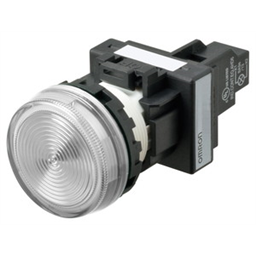 купить M22N-BN-TWA-YB Omron Indicator (Cylindrical 22-dia.), Cylindrical type (22/25 mm dia.), Plastic flat, Lighted, LED, White, 12 VAC/VDC, Screw terminal (M3.5), IP66