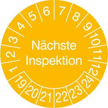 купить Pruefplakette Naechste Inspektion 2019-2024 Gelb Fol