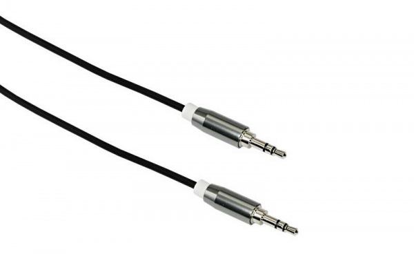 купить Кабель аудио AUX 3.5мм шнур силикон 1м черн. Rexant 18-4260