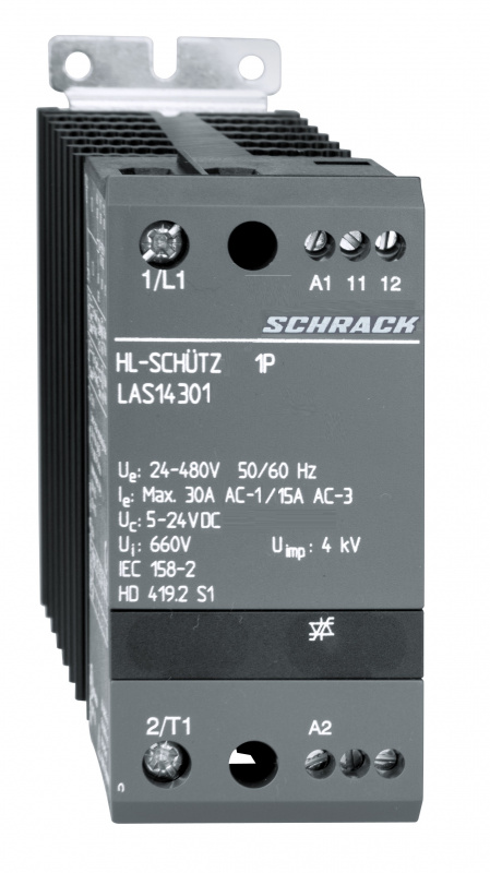 купить LAS14301 Schrack Technik Halbleiterschütz 1-polig 30A/24-480VAC, 5-24VDC