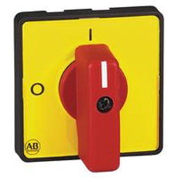 купить 194L-HC4I-375 Allen-Bradley Handle with Central Fixture O 22.5mm, 48 x 48mm / Type I, Yellow/Red / 1-0-2 (90°)