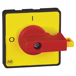 купить 194L-HC4L-175I Allen-Bradley Handle with Central Fixture O 22.5mm, 48 x 48mm / Type L, Yellow/Red / OFF-ON (90°)
