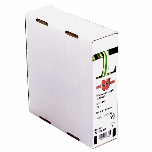 купить GI77176030 Schrack Technik Schrumpfschlauch Box 6,4/3,2mm, 1Box=5m, gelb/grün