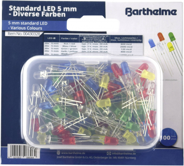 купить Barthelme  LED-Sortiment  Rot, Blau, Gruen, Gelb, W