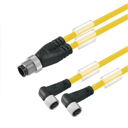 купить 1093261000 Weidmueller Sensor-actuator adaptor cable (assembled) / Sensor-actuator adaptor cable (assembled), Connecting line, M12 / M8, 3, 10 m, Twin cabling, pin, straight, 2x socket, angled, Yellow