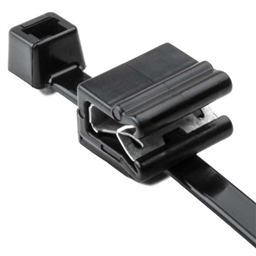 купить 156-00589 HellermannTyton Cable Tie and Edge Clip, 50lb, 8.0" Long, EC5A, Panel Thickness .04"-.12", PA66UV, Black, 100/bag