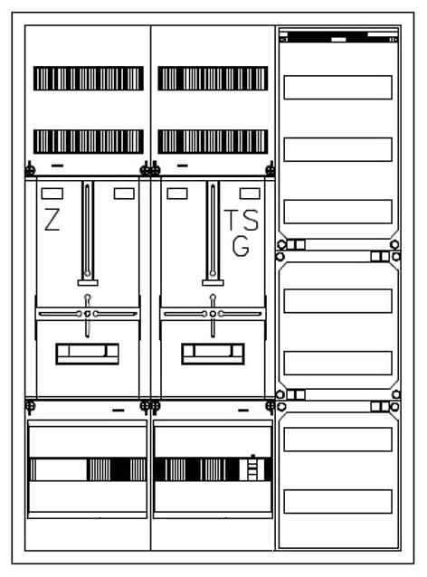 купить IDAA321071 Schrack Technik Zählervert. 1 ZP 1100x800x210mm, 1xTSG, 1xVF mit 7HS je 12TE