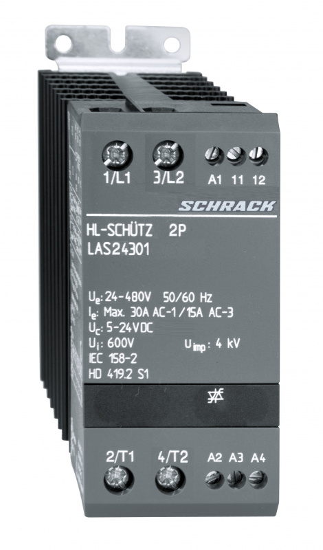 купить LAS24301 Schrack Technik Halbleiterschütz 2x1-polig 30A/24-480VAC, 5-24VDC