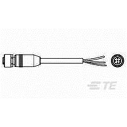 купить 1-2273043-1 TE Connectivity M12 Cable Assembly Single-Ended Female Straight / 1500 mm PVC Cable, 3 wire / Shielded