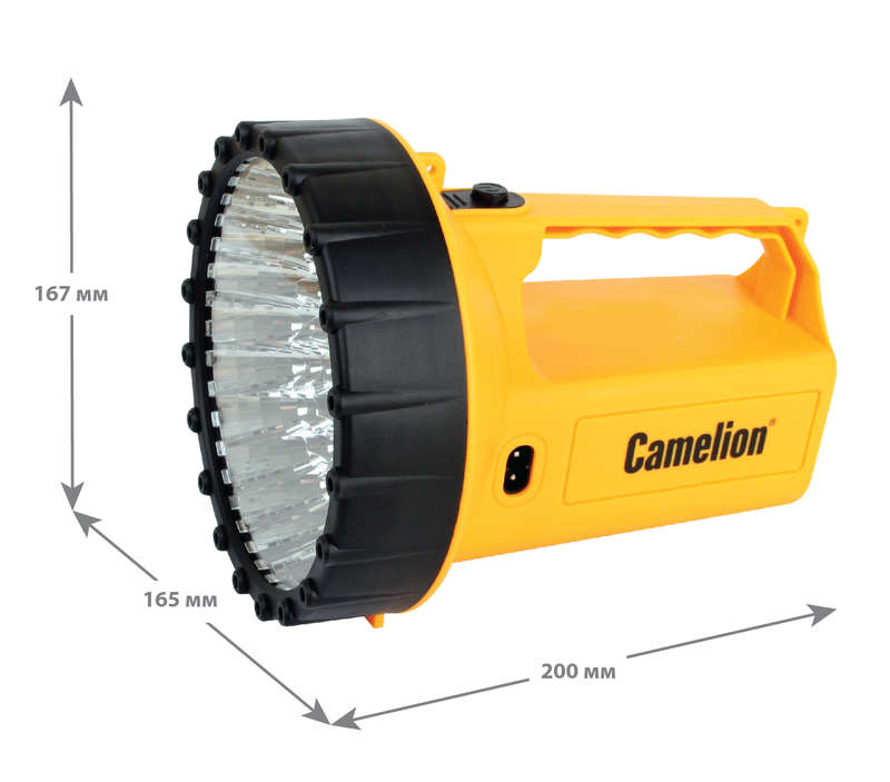 купить Фонарь 43LED 29316 (аккум. 220В 6В 4А.ч. пласт. желт. короб) Camelion 10468