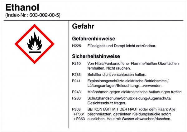 купить Gefahrstoffetikett G009 Ethanol  Folie selbstklebe