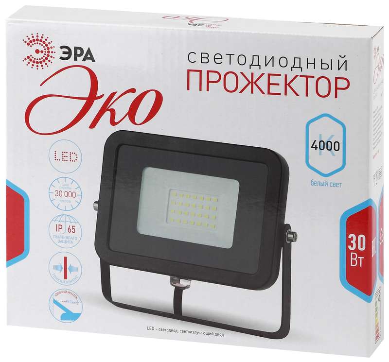 купить Прожектор светодиодный LPR-30-4000K SMD Eco Slim 30Вт 2700Лм 4000К 150х110 ЭРА Б0036381