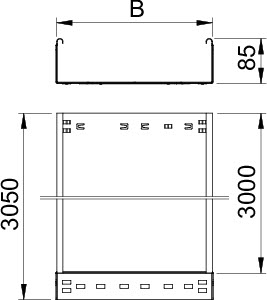 купить Лоток листовой неперфорированный 400х85 L3050 сталь 1.5мм SKSMU 840 FS OBO 6059770