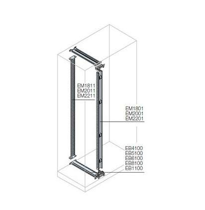 купить Стойка передняя для каб. секции H=2000мм ABB EM2001