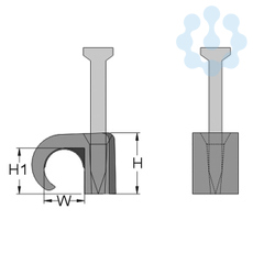купить Скоба с гвоздем для крепления кабелей круглого сечения 10-14 черн. (уп.100шт) HAUPA 262220
