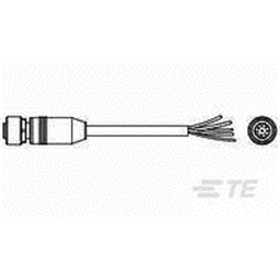 купить 2273041-3 TE Connectivity M12 Cable Assembly Single-Ended Female Straight / 5000 mm PUR Cable, 8 wire / Unshielded