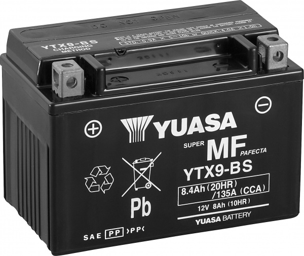 купить Yuasa YTX9-BS Motorradbatterie 12 V 8 Ah  Passend