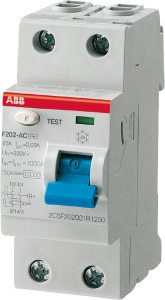 купить Выключатель дифференциального тока (УЗО) 2п 25А 300мА тип A F202 ABB 2CSF202101R3250