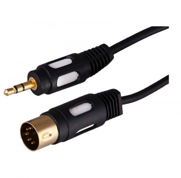 купить Шнур DIN 5PIN Plug - 3.5мм Stereo Plug 1.5М (GOLD) Rexant 17-2502