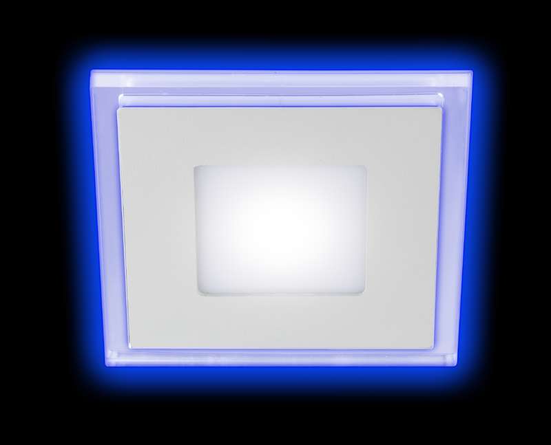 купить Светильник 4-9 BL LED 9Вт 4000К IP20 квадратн. с син. подсветкой ЭРА Б0017496