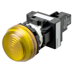 купить M22N-BG-TYA-YC Omron Indicator (Cylindrical 22-dia.), Cylindrical type (22/25 mm dia.), Plastic semi-spherical, Lighted, LED, Yellow, 24 VAC/VDC, Screw terminal (M3.5), IP66