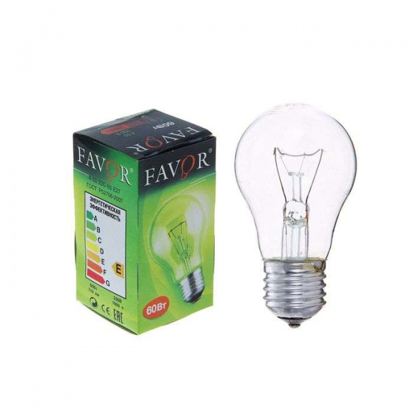 купить Лампа накаливания Б 230-60 60Вт E27 230В инд. ал. (100) Favor 8101303