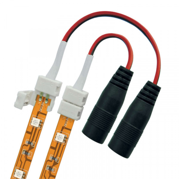 купить Коннектор (провод) UCX-SJ2/B20-NNN WHITE 020 POLYBAG для соединения светодиодных лент 5050 с адаптером (стандартный разъем) 2 контакта IP20 бел. (уп.20шт) Uniel 06615