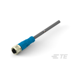 купить T4151320002-002 TE Connectivity M12  Cable Assembly Single Ended Female Straight / 1000 mm PUR Cable, 2 wire / UNShielded