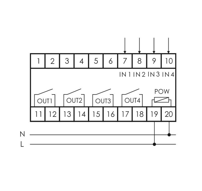 купить Реле дистанц. управления SIMply MAX P04 (встроенный GSM-коммуникатор; 4 входа и 4 выхода.; реле для дистанц.контрол. сост. и управл. удален. объект. с помощью SMS; 4 модуля; монтаж на DIN-рейке) F&F EA15.001.004