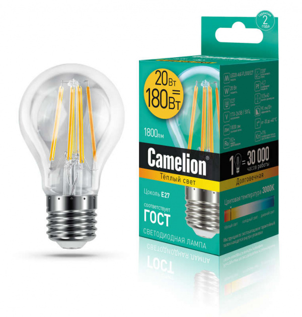 купить Лампа светодиодная LED20-A60-FL/830/E27 12Вт 220В Camelion 13718