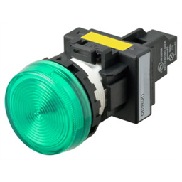 купить M22N-BN-TGA-GD Omron Indicator (Cylindrical 22-dia.), Cylindrical type (22/25 mm dia.), Plastic flat, Lighted, LED, Green, 100 VAC, Screw terminal (M3.5), IP66