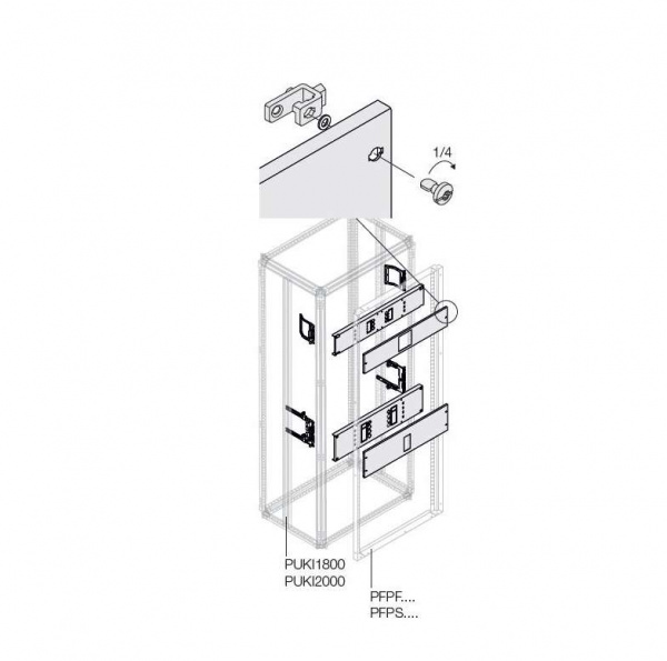 купить Комплект T5 3/4P FIX поворот. рук. 400/630А W600мм ABB 1STQ007857A0000