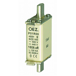 купить OEZ:06643 OEZ Плавкая вставка для защиты полупроводников / Un AC 690 V / DC 440 V, aR - характеристика для защиты полупроводников, размер 000 только против короткого замыкания, ножевое исполнение, без Cd/Pb