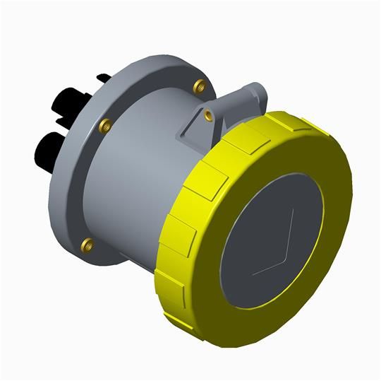 купить Розетка панельная с прямым унифицированным фланцем 263RU4W, 63A, 2P+E, IP67, 4ч