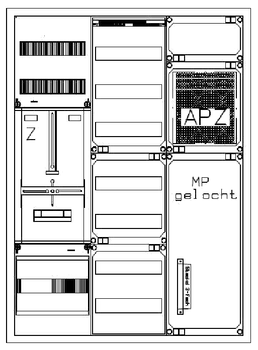 купить IDAA321111 Schrack Technik Zählervert. 1ZP 1100x800x210mm, 1xVF 7HS 12TE, 1xMF 5R, 1APZ