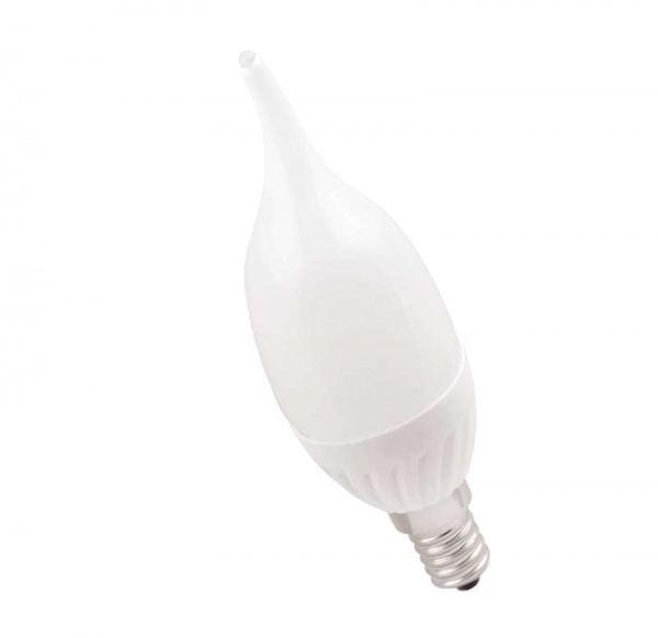 купить Лампа светодиодная ECO CB35 5Вт свеча на ветру 4000К белый E14 450лм 230-240В ИЭК LLE-CB35-5-230-40-E14